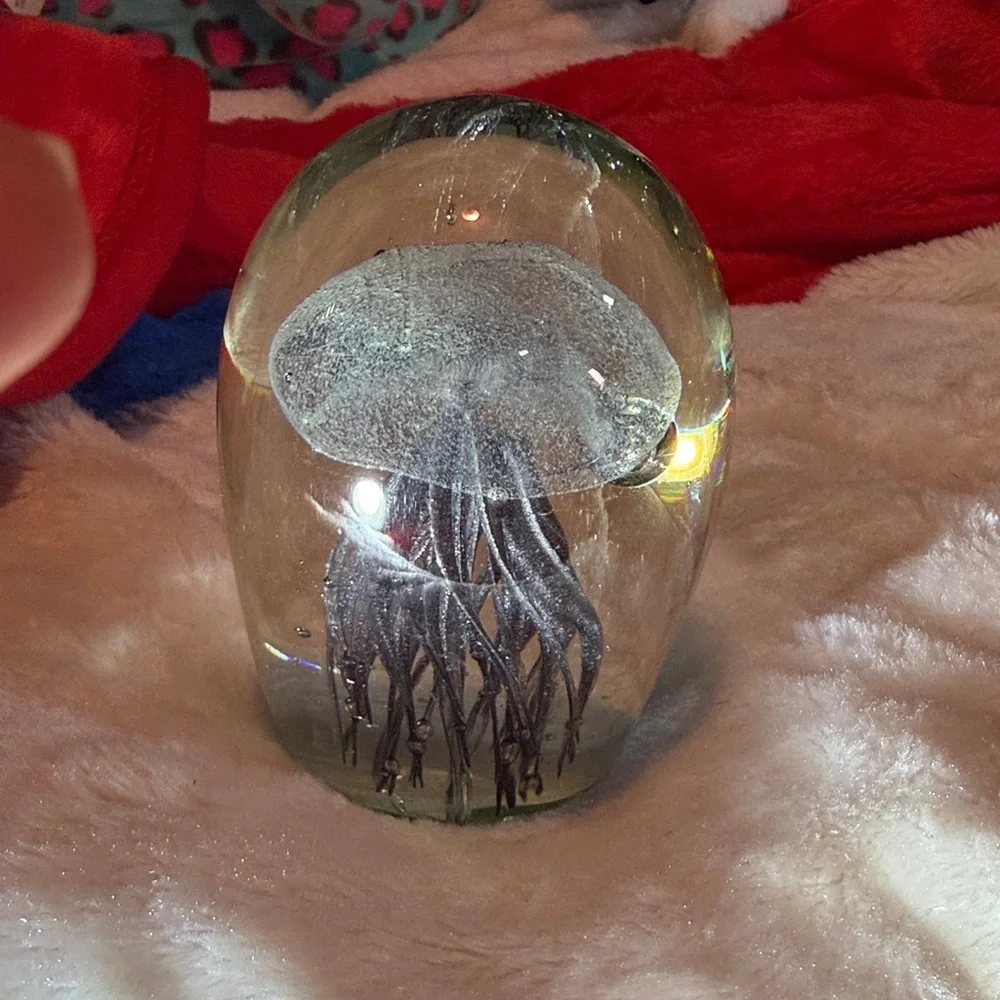 Glass Jellyfish Aquarium Decor